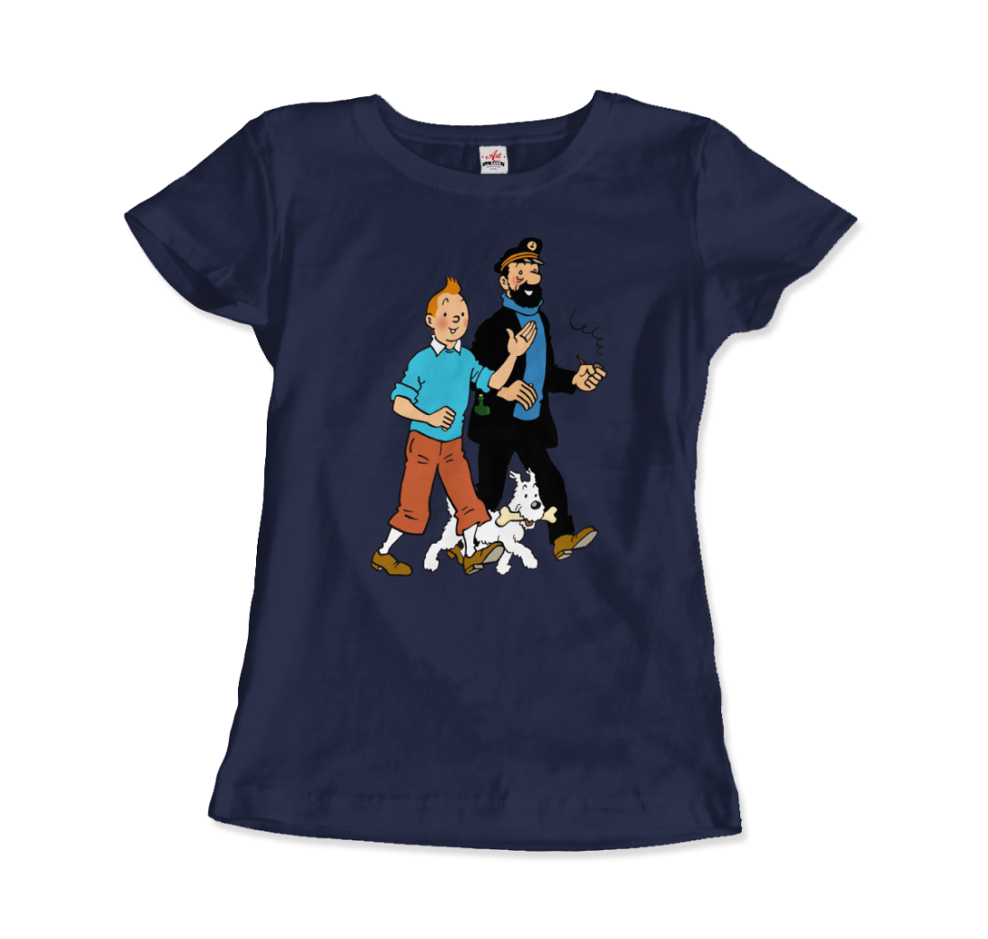 Tintin, Snowy and Captain Haddock Artwork T-Shirt