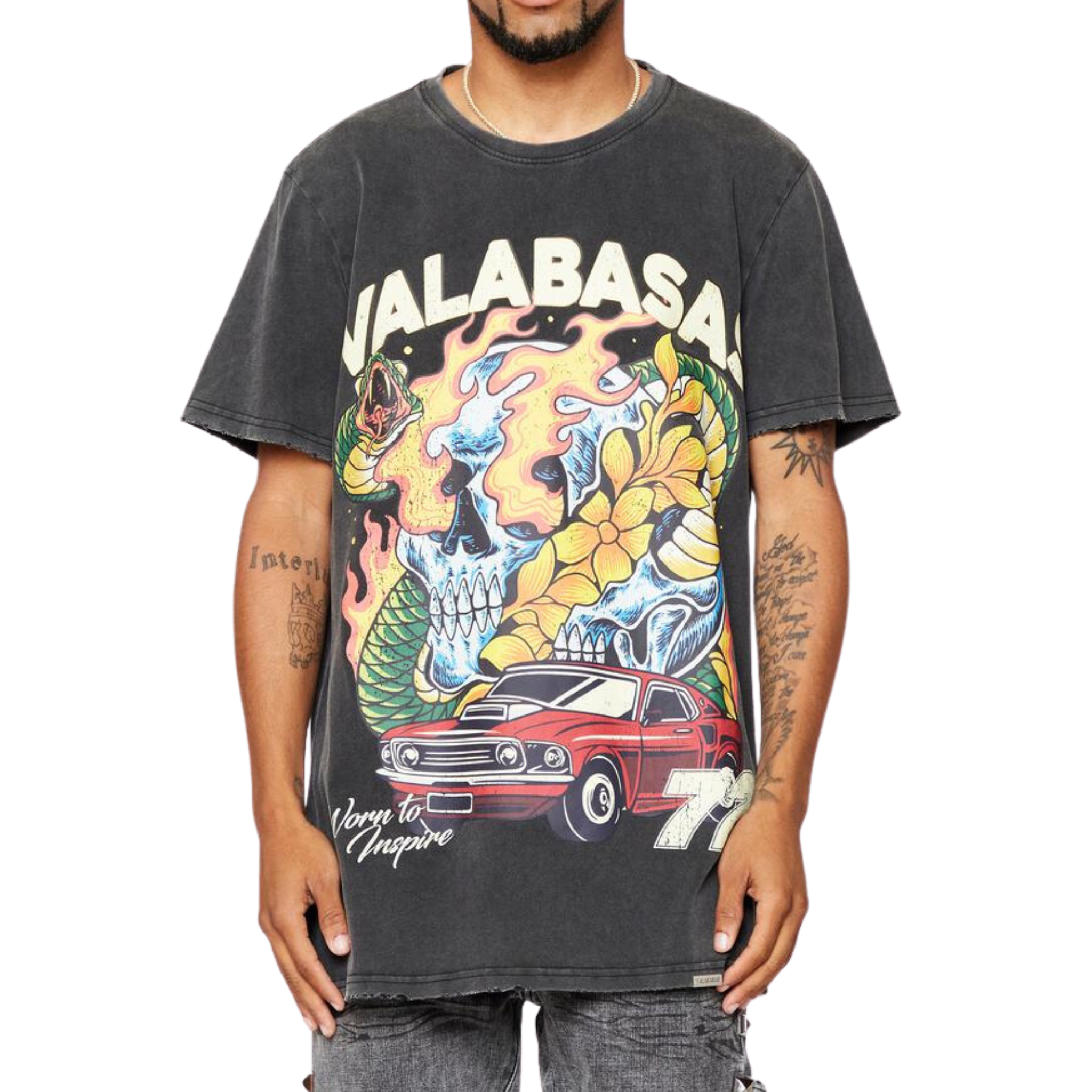 Valabasas Rare World Snake Tee (Vintage Black) - VLBS9006