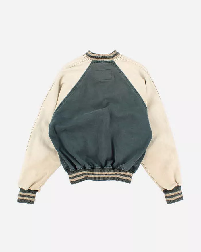 Vintage 90s Denim Varsity Style Bomber - XS